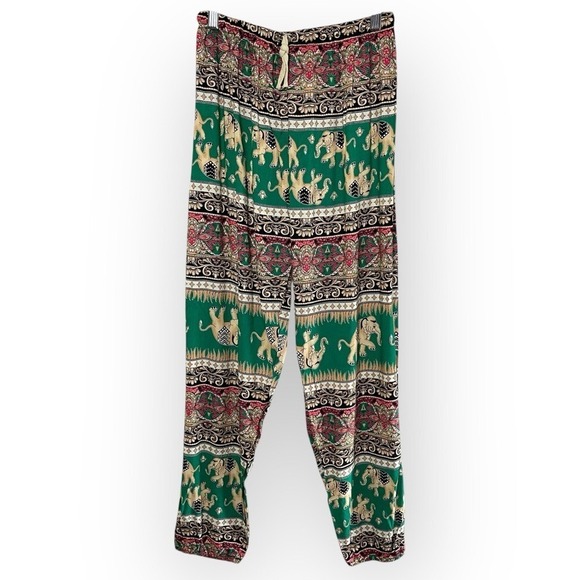 NWT Boho Elephant Print Lightweight Joggers‎ - Picture 1 of 6